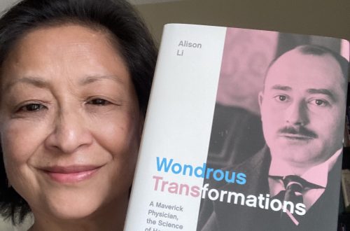 Alison with first copy of Wondrous Transformations