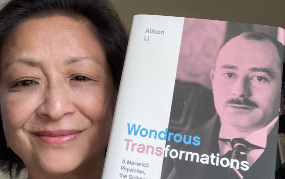Alison with first copy of Wondrous Transformations